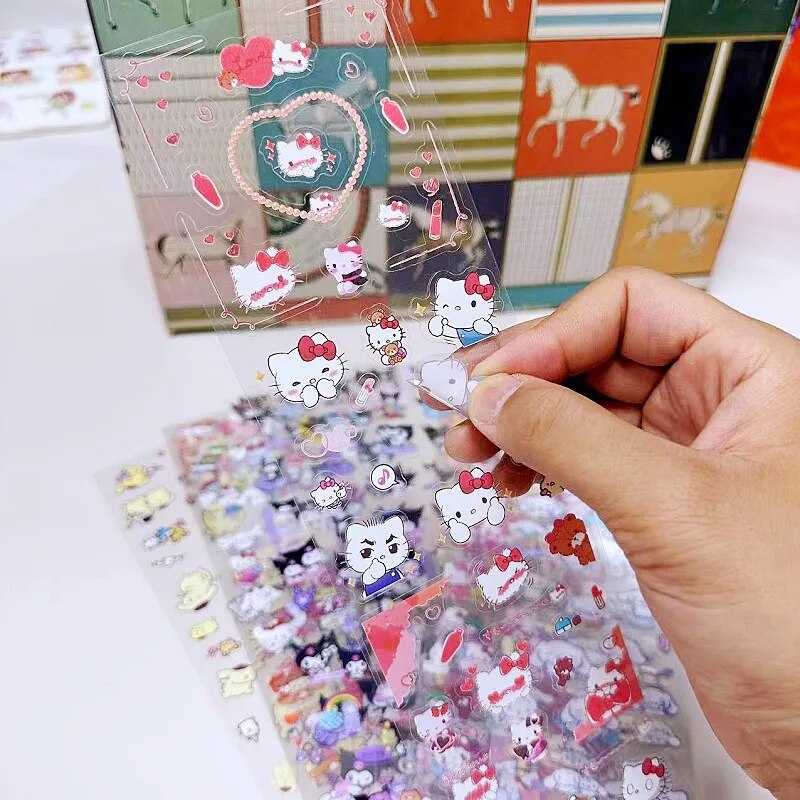 100 Pcs Cute Sanrio Long Strip Stickers