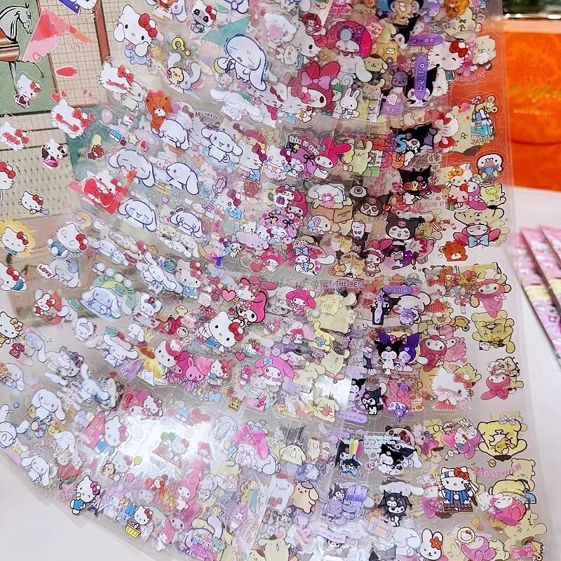 100 Pcs Cute Sanrio Long Strip Stickers