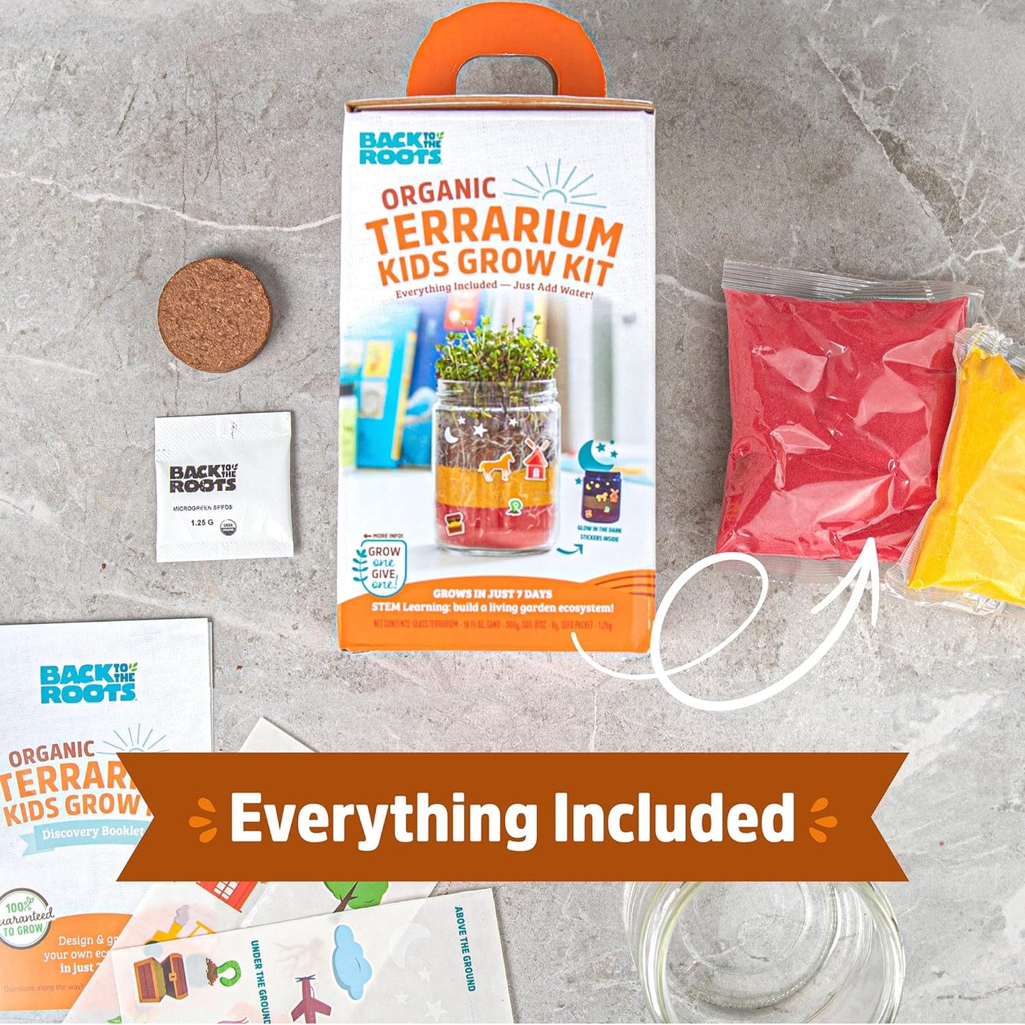 Back to the Roots Organic Kids Terrarium Grow Kit - Easy-to-Use DIY Set for All Ages