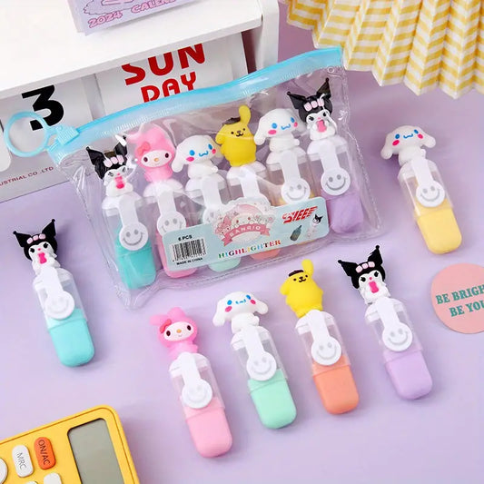 "Charming Glow" Sanrio 6-Piece Highlighter Set