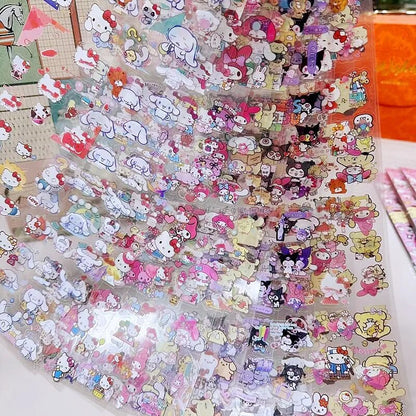100 Pcs Cute Sanrio Long Strip Stickers